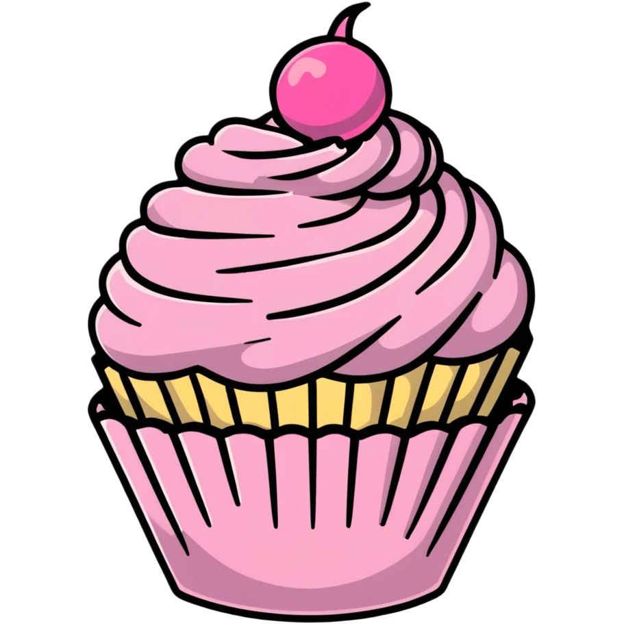 cupcake with pink icing emoji