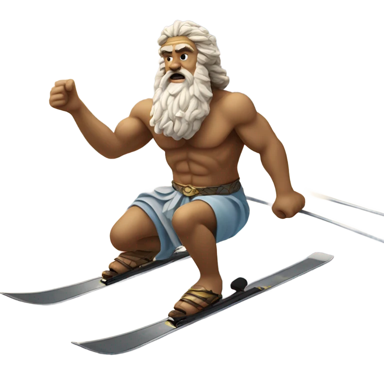 zeus greek god skiing in desert  emoji