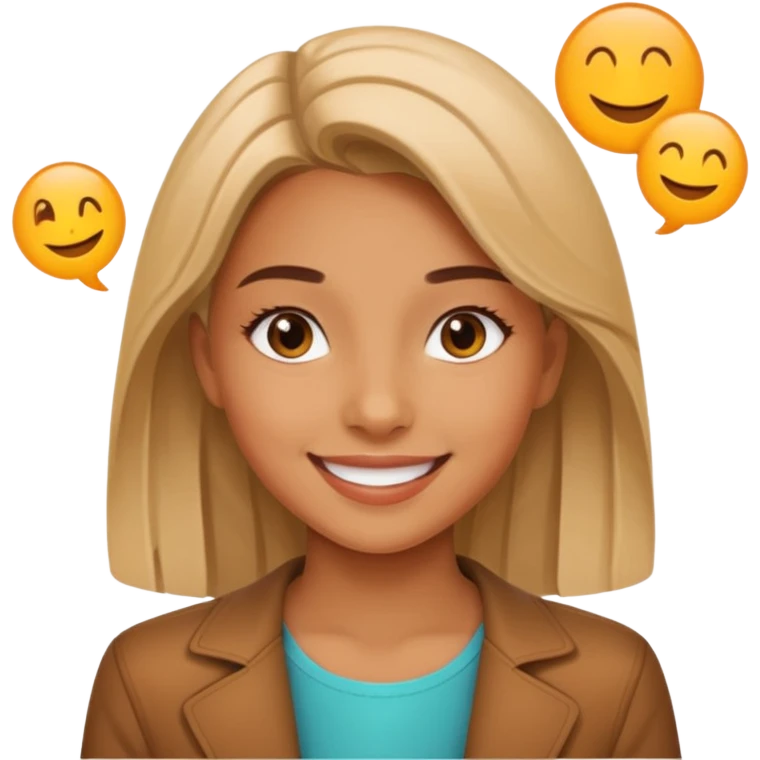 un emoji de una chica en una reunión con un icono que indique duplicar la velocidad emoji