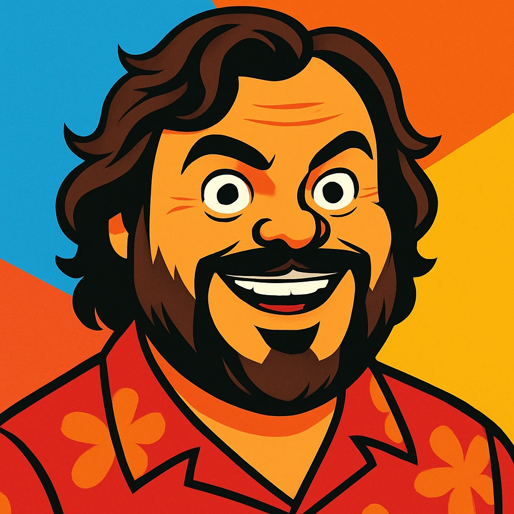 portrait of Jack Black in vibrant toon style emoji