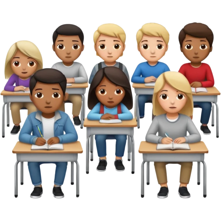 tired students in a class emoji