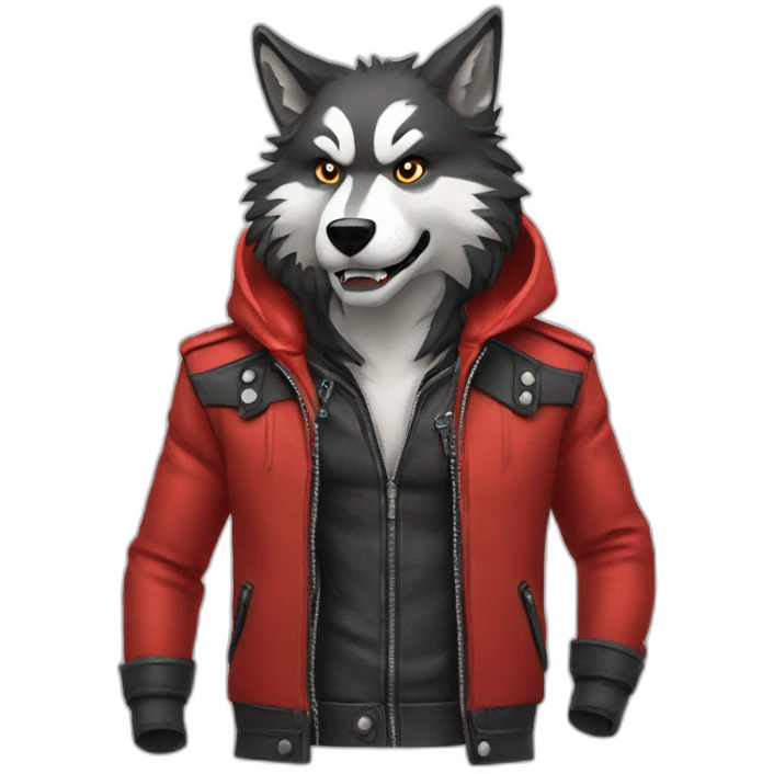 lobo como campera roja emoji