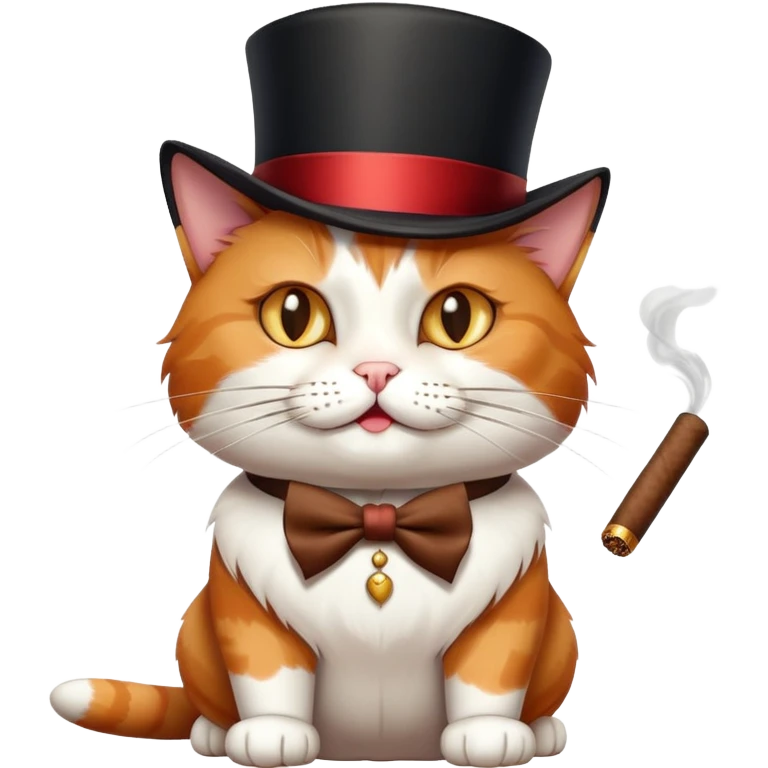 Cat with top hat and cigar  emoji