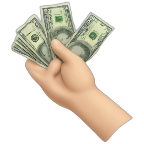Hand holding Canadian money emoji