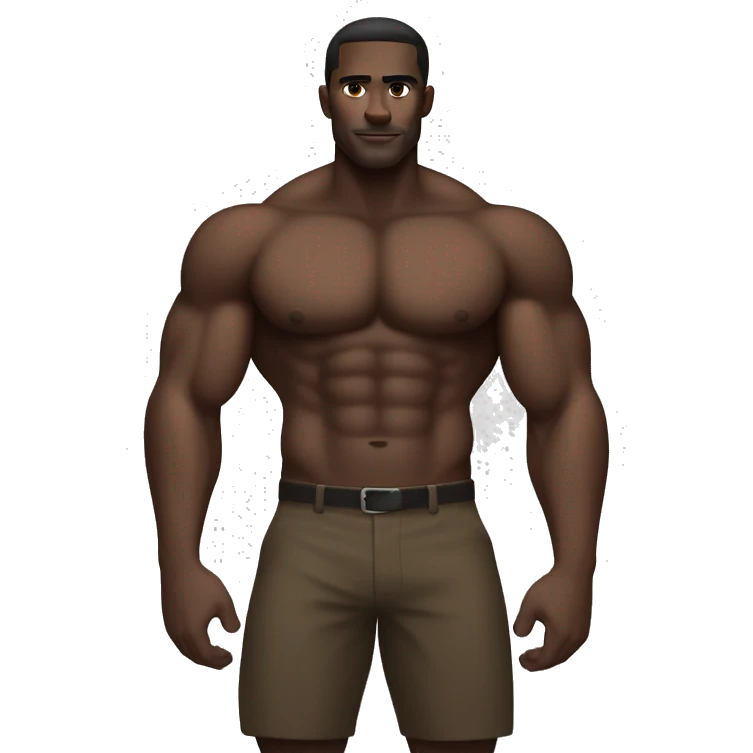 muscular man with dark skin emoji