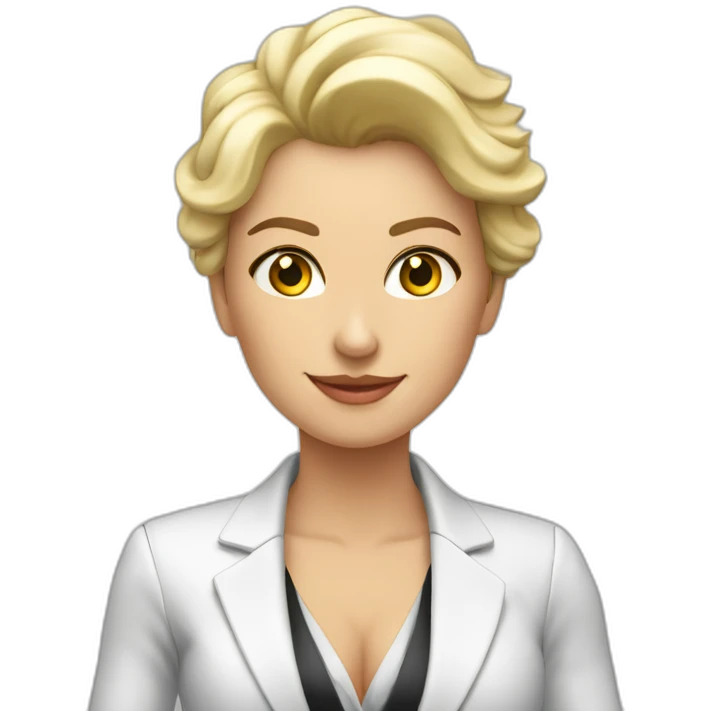 Syntia Mujer piel blanca emprendedora con blazer emoji