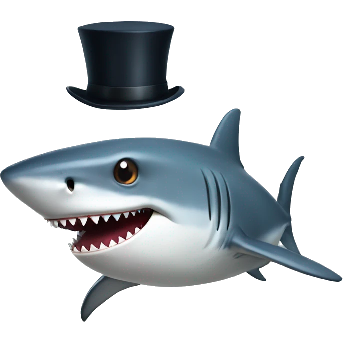 Shark with tophat emoji