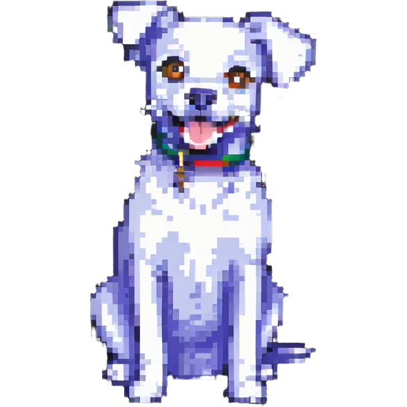 playful pixel art style dog pose emoji