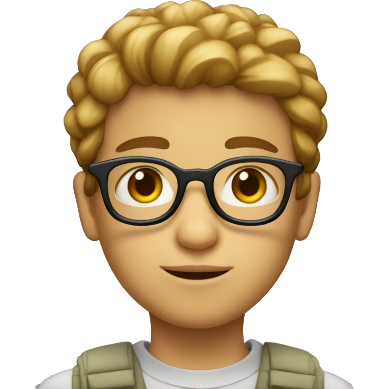 Un niño con lentes bien guapo emoji