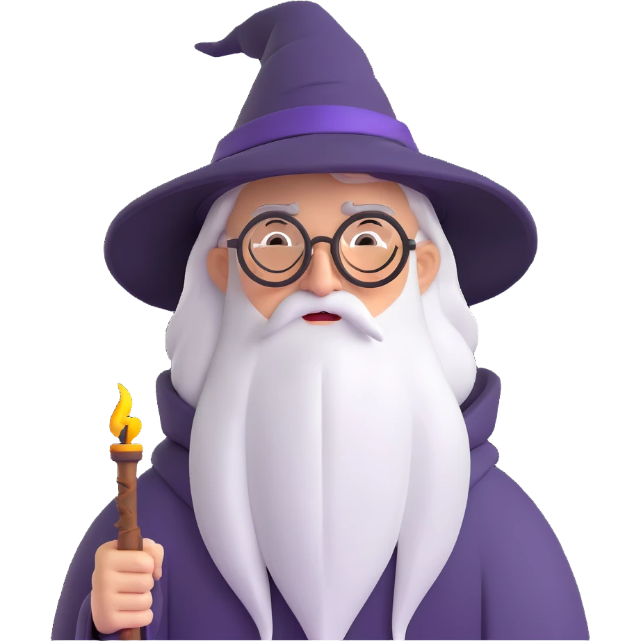 Harry Potter wizard with round glasses and lightning scar emoji