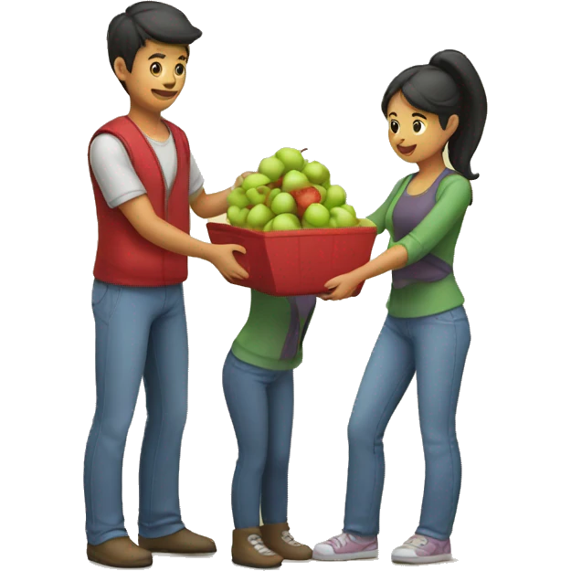 Parents picking Up apples emoji