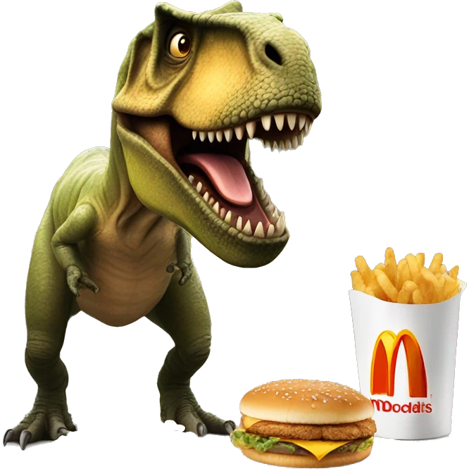 T. rex ordering mcdonalds  emoji