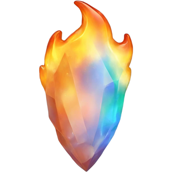 Flame shaped opal crystal gemstone emoji