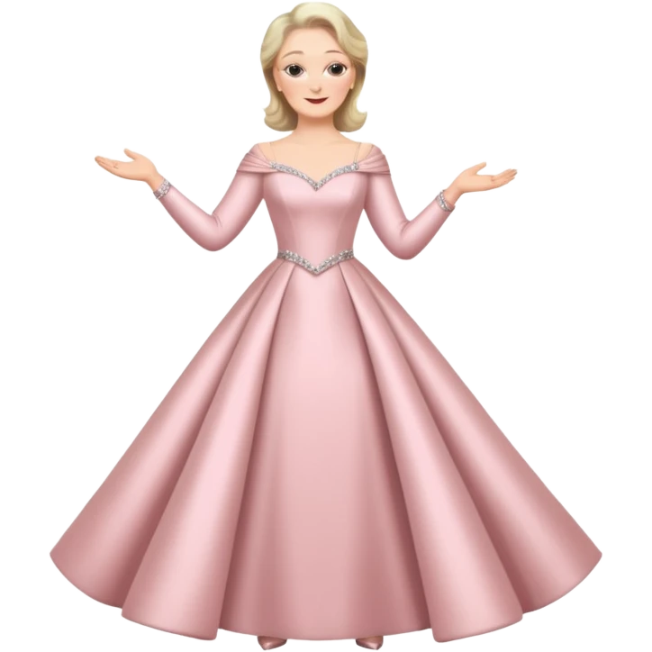 Meryl Streep in a shiny pale pink evening dress emoji