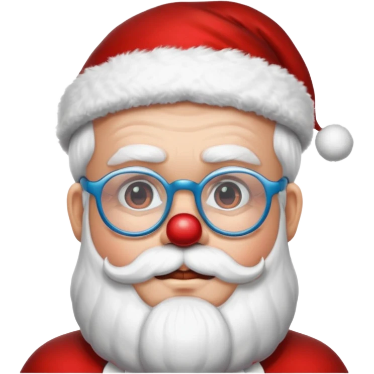 santa with clown and glasses emoji