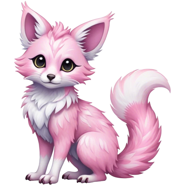 Epic Feral Rare Fantasy shiny pastel Vernid-Trico-species by LiLaiRa, random markings, tufted tail, tufted ears, full body emoji