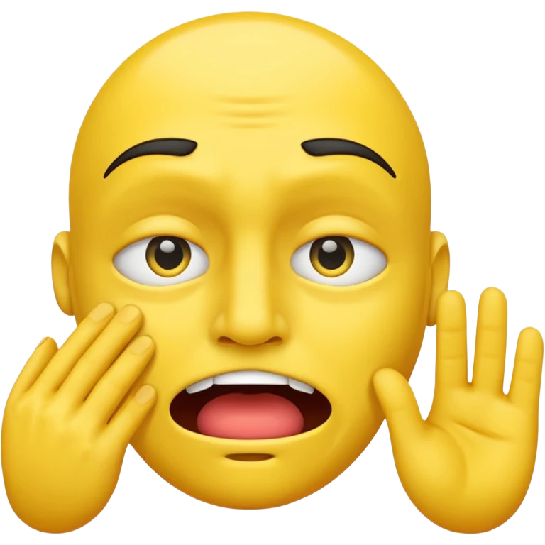 A straight face emoji with a slight look of disgust, a horizontal hand where the neck would be. All yellow. It should be a normal emoji with no body parts except the floating jandc emoji
