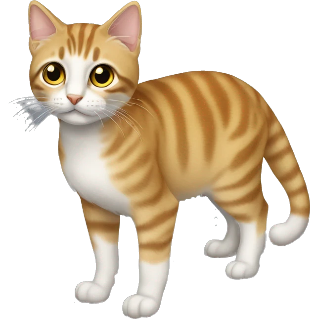 трехцветный котенок держит сердечко  emoji