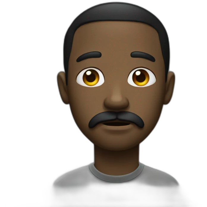 sad black man with a moustache emoji