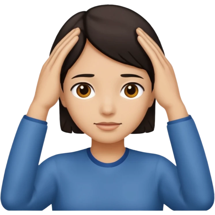 🥷🏽: inspire toi de cet emoji faisant en sorte qu’il est les mains sur les deux côtés de la tête  emoji