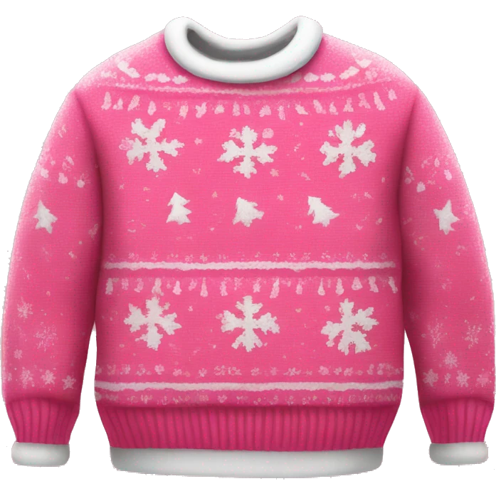 Realistic isolated pink ugly Christmas sweater. emoji