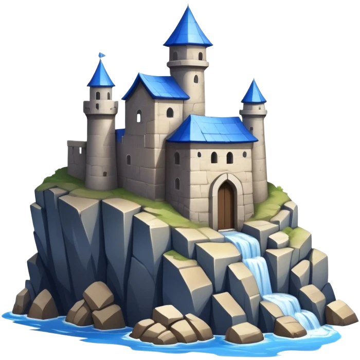 blue-roofed fortress on the rock emoji