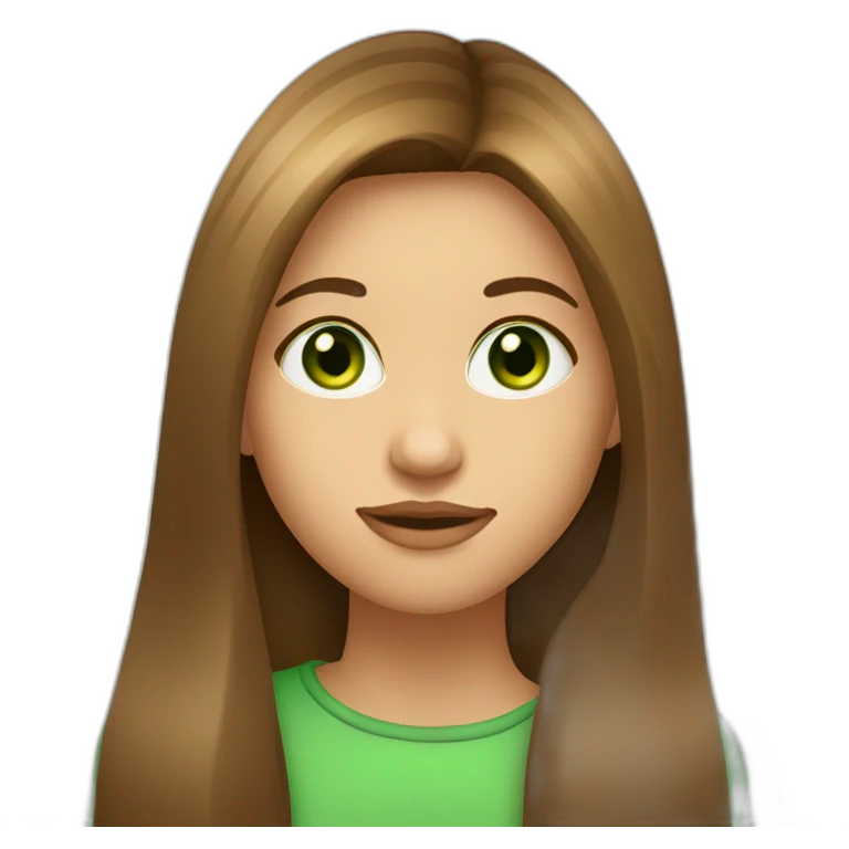 brown-straight-long-hair-and-green-eyed-girl-with-beauty-spot-on-the-chin-and-cheek emoji