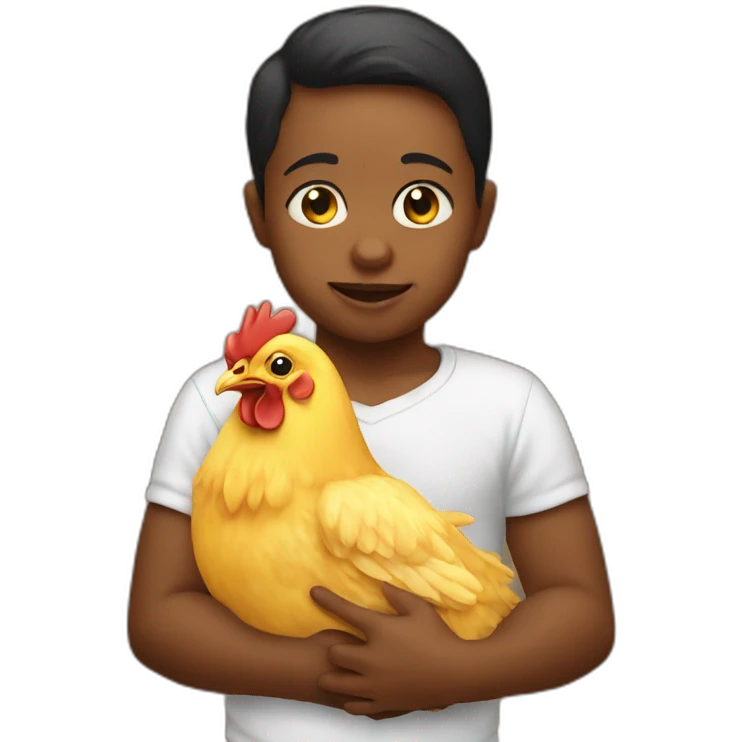 baby holding chicken by the neck emoji