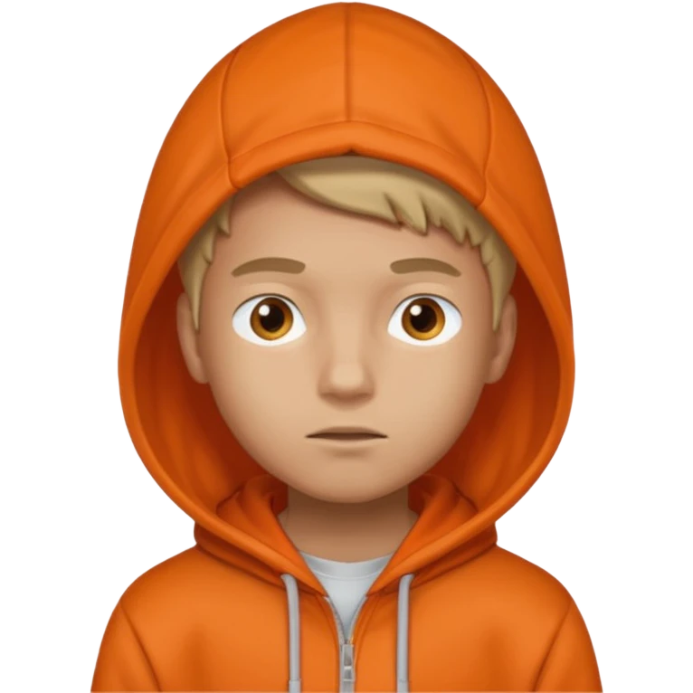 Boy in Orange hoodie mind blown emoji