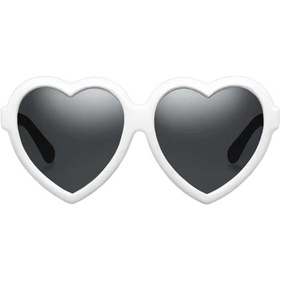 White heart shaped sunglasses on a blank background  emoji
