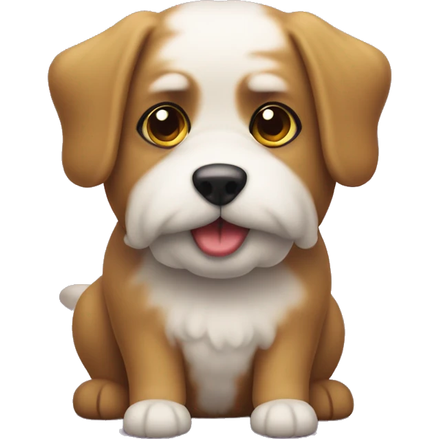 Puddel dog with a toy emoji