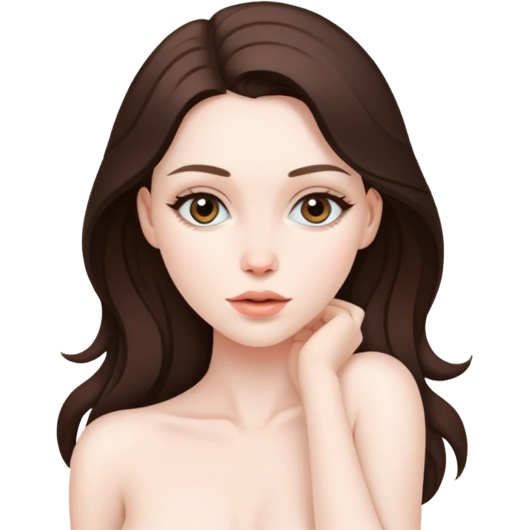 Naked brunette posing  emoji