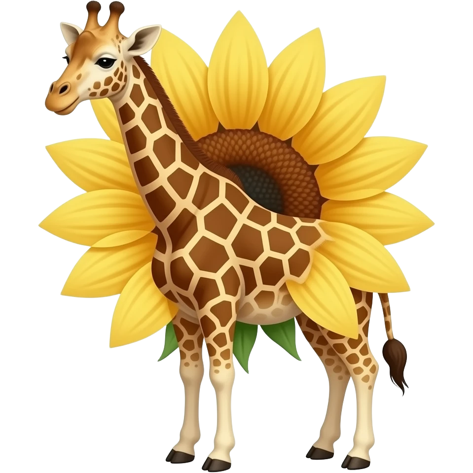 Quiero un emoji de Girafa mezclado con el emoji de girasol emoji