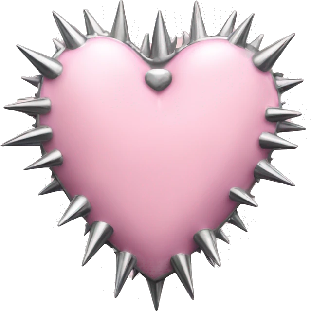 light pink chrome heart with spikes emoji