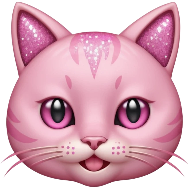 pink cat with glitter winking its right eye emoji