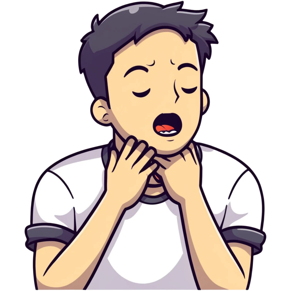 man grabbing his neck  emoji