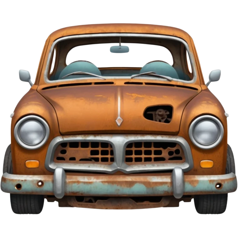 a rusty crappy demolished car emoji