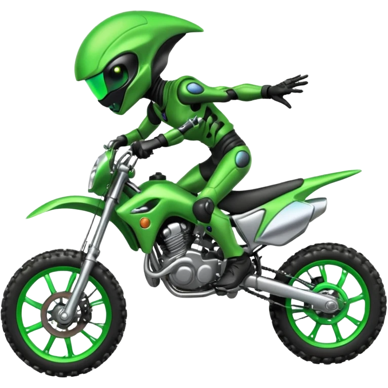 Un ovnie sur jne moto cross qui cabre emoji