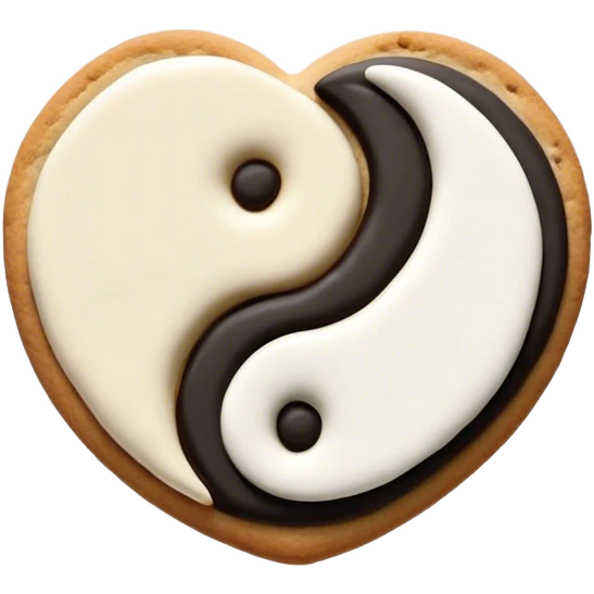 Yin yang cookie heart emoji