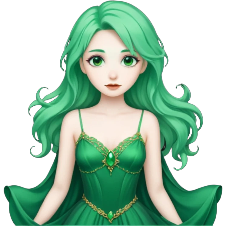 green haired fantasy woman emoji
