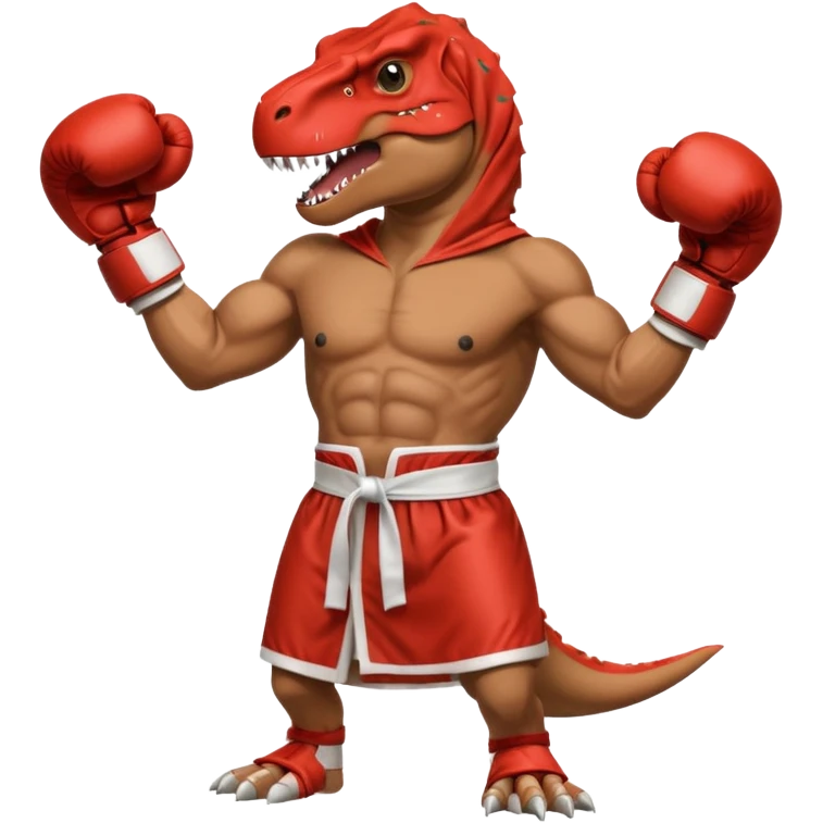 T. rex boxer wearing a robe emoji