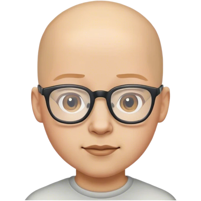 bald boy with glasses portrait emoji