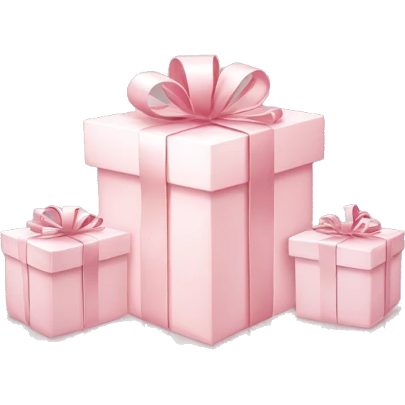 Light pink Christmas gifts under a white Christmas tree  emoji