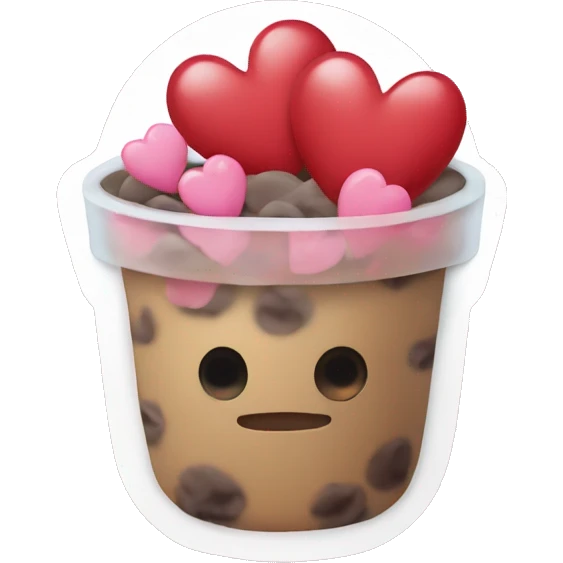 boba with hearts emoji