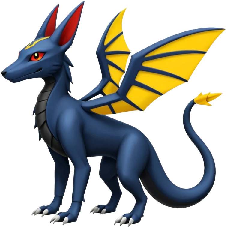 Heliolisk-Salandit-Anubis-Sergal-Umbreon-Cyclizar-Genesect-Pokémon, full body emoji