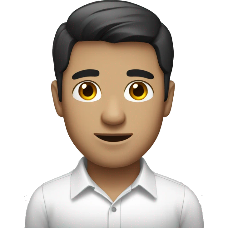 office guy, black short hair, white shirt emoji