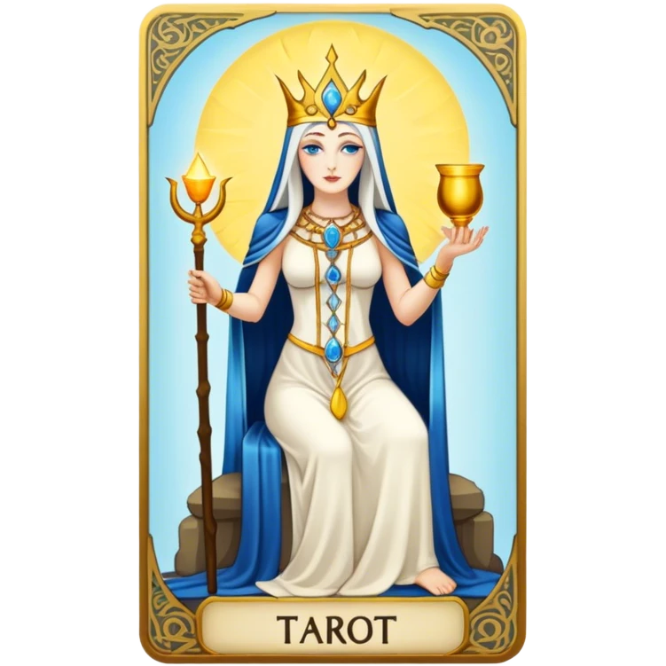 Tarot Card with a high priestess on it emoji