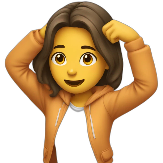 Fille qui fait un dab emoji