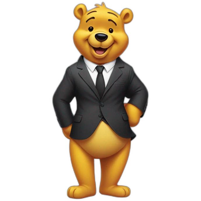 Winnie the pooh with a suit emoji