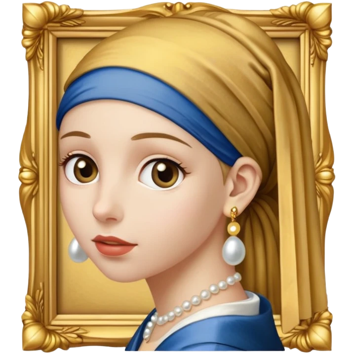 Johannes Vermeer, Girl with a Pearl Earring,  in frame emoji